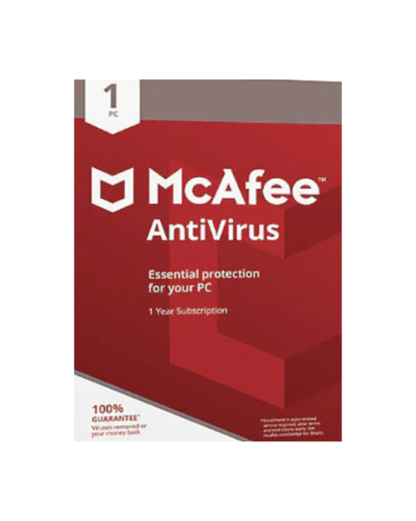 اشتراك McAfee AntiVirus PC جهاز واحد لمدة سنه McAfee