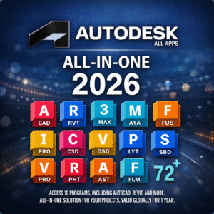 اشتراك أوتوديسك أوتوكاد 2026. كمبيوتر شخصي.جهاز واحد، سنة واحدة..أوتوديسك - عالمي